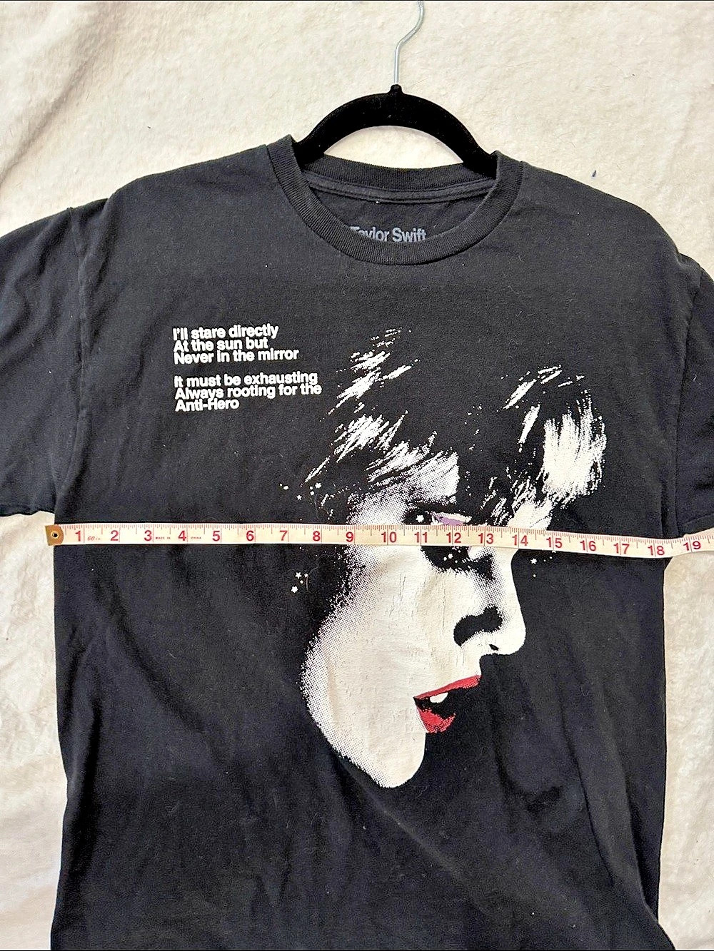 Taylor Swift Midnights Rooting for the Anti-Hero T-Shirt Graphic Tee in Black - Picture 3 of 8